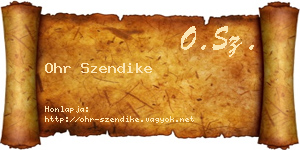 Ohr Szendike névjegykártya